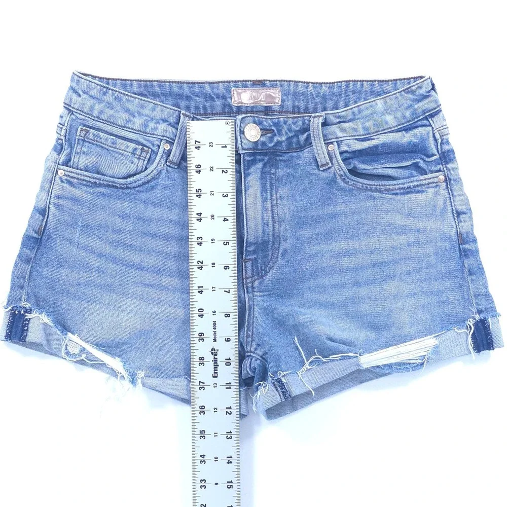 KUT from the Kloth Womens Shorts Jane 6 Blue Distressed High Rise Denim‎ Raw Hem